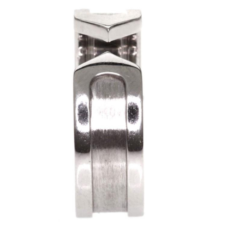 Pre Owned Cartier C de Cartier White Gold Ring Size 49