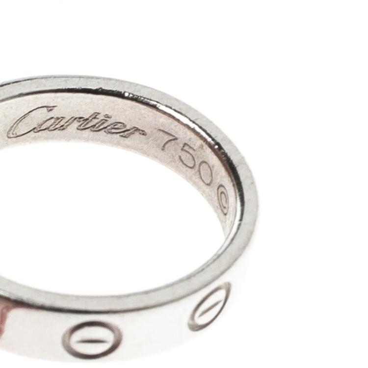 Pre Owned Cartier Love 2 Hoops 18k White Gold Chain Bracelet