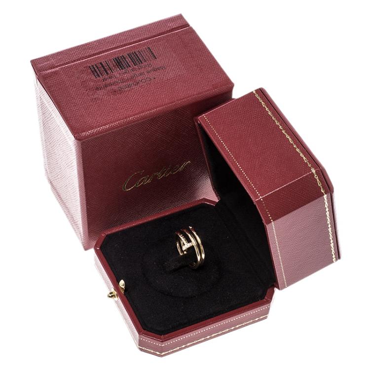 Pre Owned Cartier Juste Un Clou Diamond 18k Rose Gold Ring Size 54
