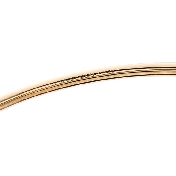 Pre Owned Cartier Amulette De Cartier Malachite White Mother Of Pearl & Diamond 18k Rose Gold Open Bracelet 16cm