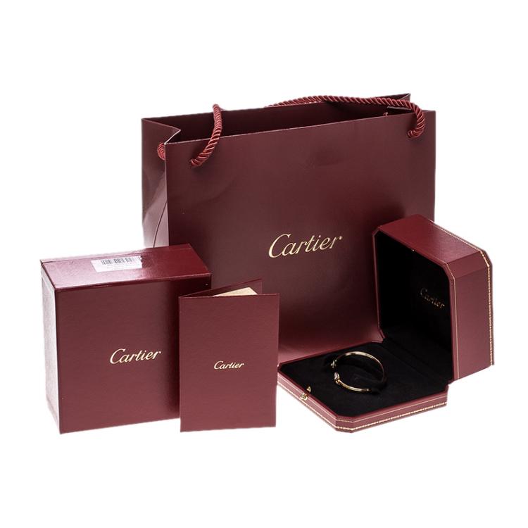 Pre Owned Cartier Amulette De Cartier Malachite White Mother Of Pearl & Diamond 18k Rose Gold Open Bracelet 16cm