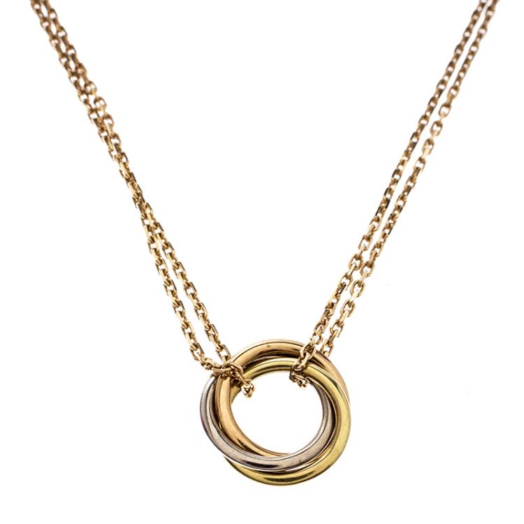 Pre Owned Cartier Sweet Trinity 18k Three Tone Gold Necklace