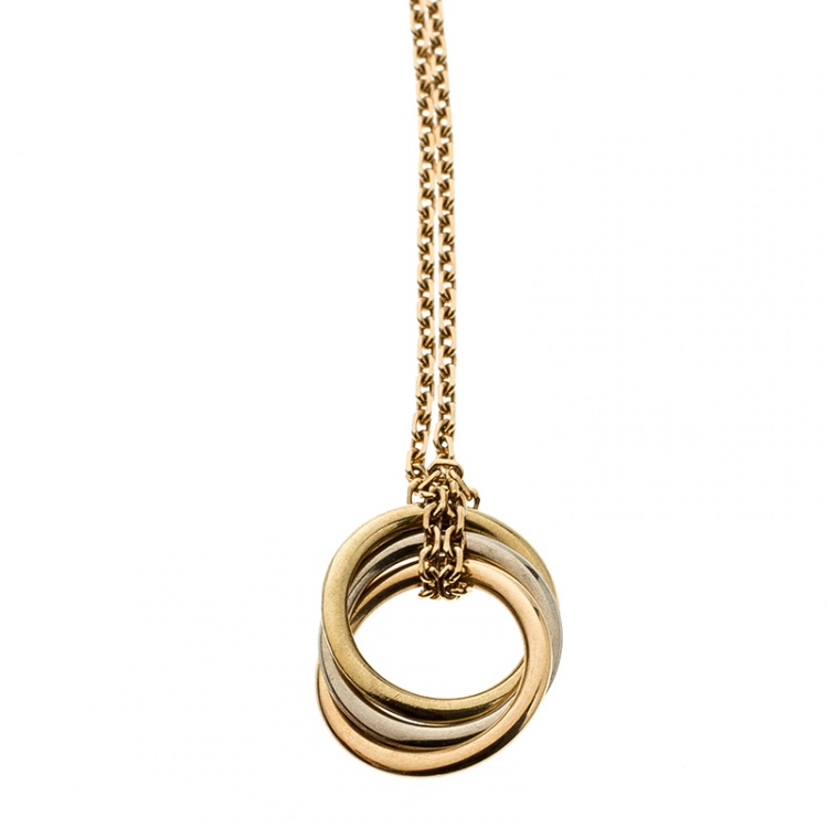 Pre Owned Cartier Trinity De Cartier 18k Three Tone Gold Charm Bracelet