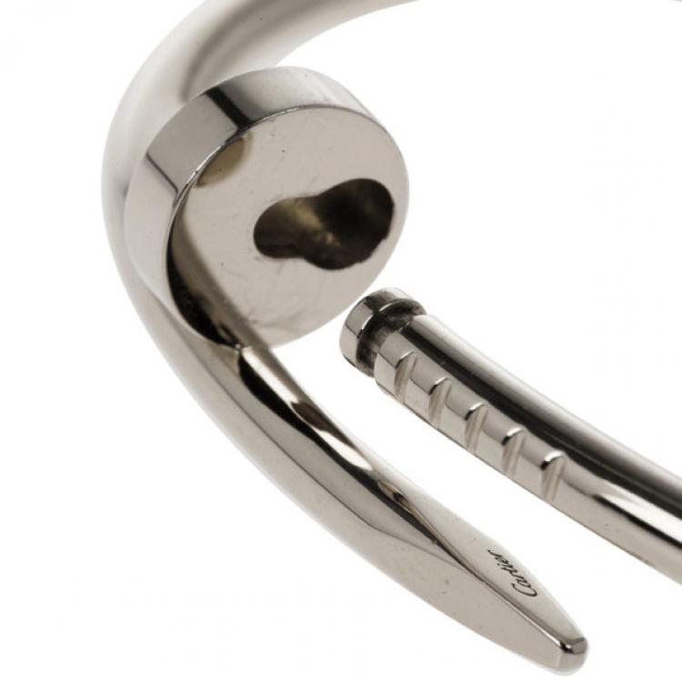Pre Owned Cartier Juste Un Clou White Gold Bracelet 17CM