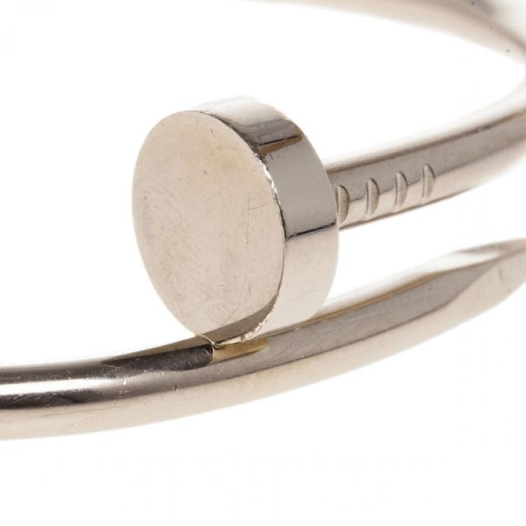 Pre Owned Cartier Juste Un Clou White Gold Bracelet 17CM