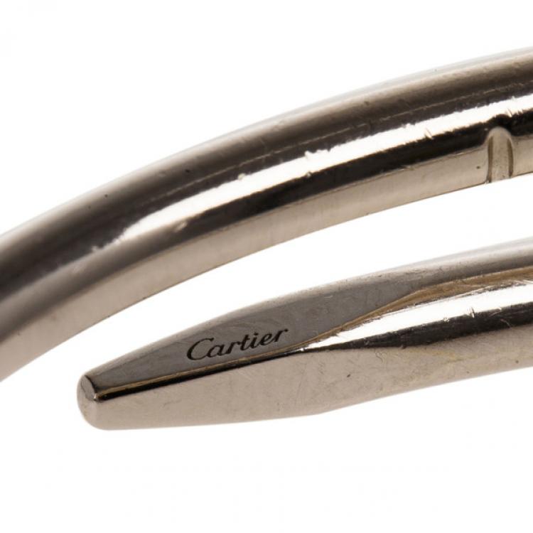 Pre Owned Cartier Juste Un Clou White Gold Bracelet 17CM