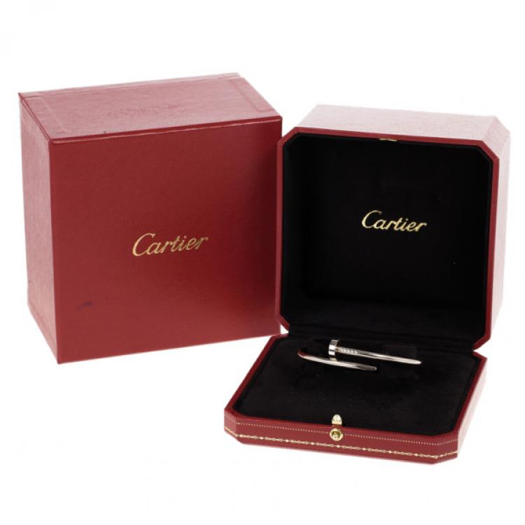 Pre Owned Cartier Juste Un Clou White Gold Bracelet 17CM