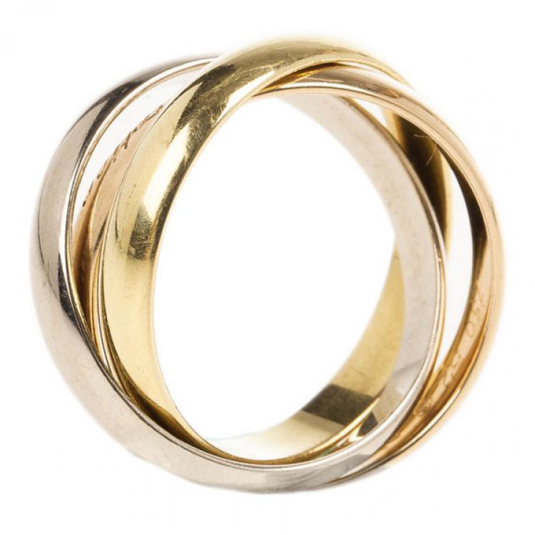 Cartier 18K Gold 3-Tone Trinity Ring 