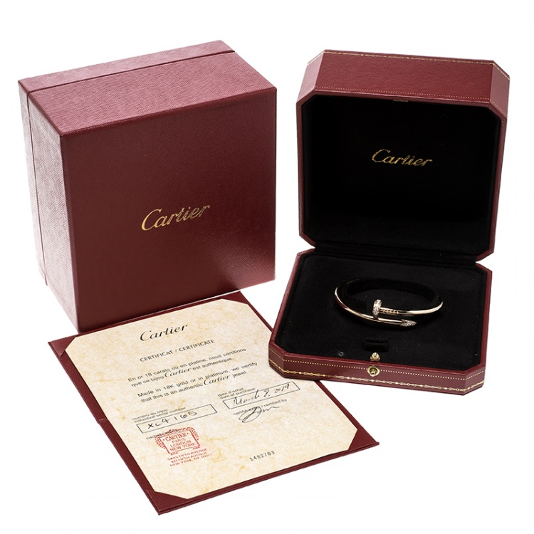 Pre Owned Cartier Juste Un Clou Diamond 18k Rose Gold Bracelet 17cm