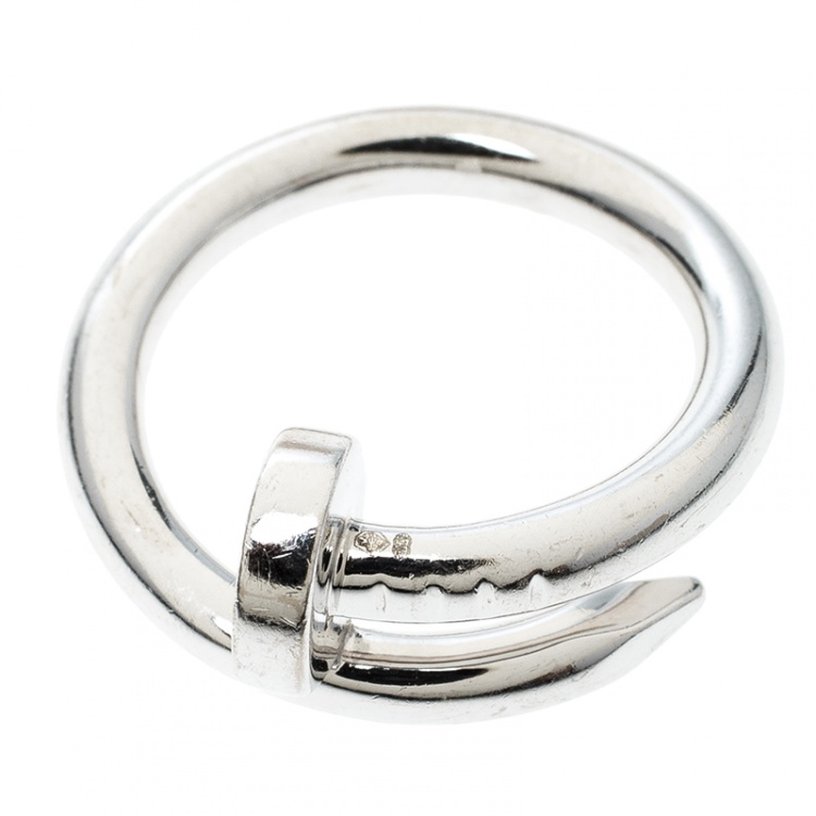 Pre Owned Cartier Juste Un Clou 18k White Gold Ring Size 51