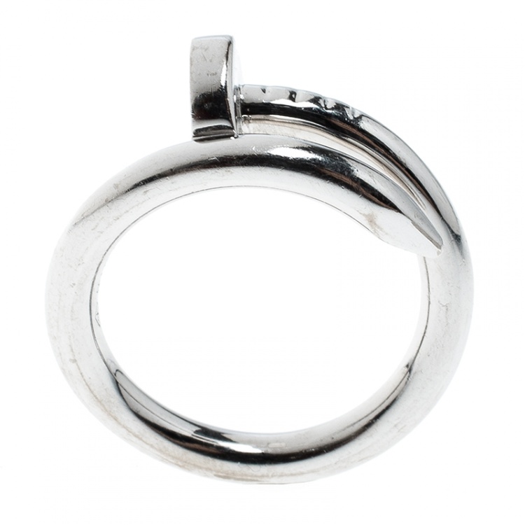 Pre Owned Cartier Juste Un Clou 18k White Gold Ring Size 51