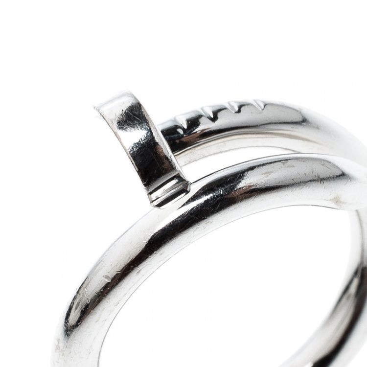 Pre Owned Cartier Juste Un Clou 18k White Gold Ring Size 51