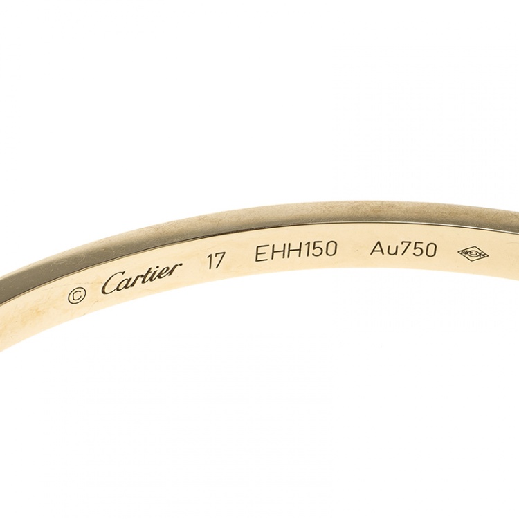 Pre Owned Cartier Love 18k Yellow Gold SM Bracelet 17cm