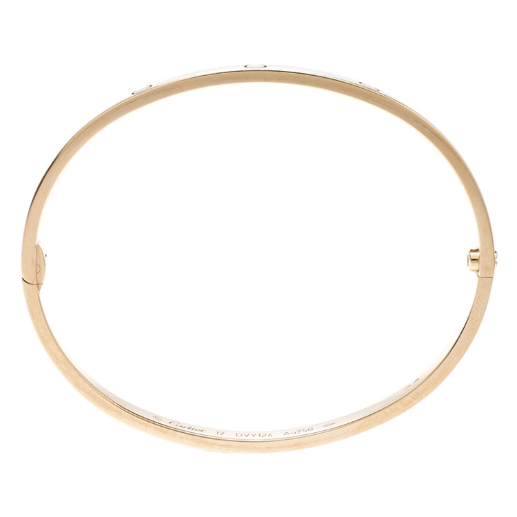 Pre Owned Cartier Love 18k Rose Gold SM Bracelet 17cm