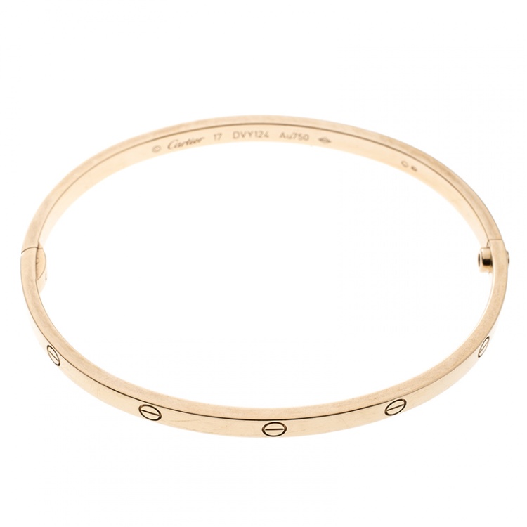 Pre Owned Cartier Love 18k Rose Gold SM Bracelet 17cm