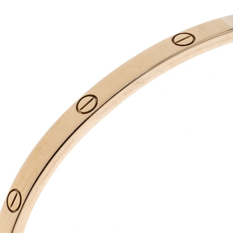 Pre Owned Cartier Love 18k Rose Gold SM Bracelet 17cm