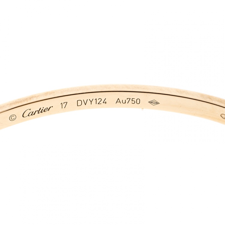 Pre Owned Cartier Love 18k Rose Gold SM Bracelet 17cm