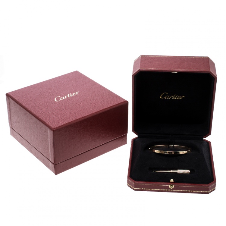 Pre Owned Cartier Love 18k Rose Gold SM Bracelet 17cm