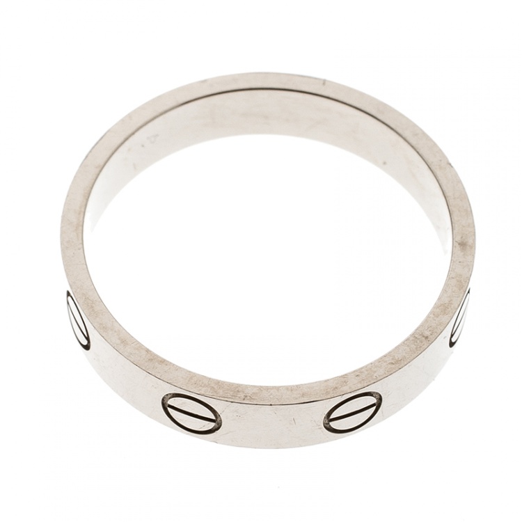 Pre Owned Cartier Love 18k White Gold Mini Ring Size 52