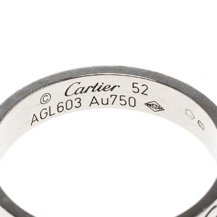 Pre Owned Cartier Love 18k White Gold Mini Ring Size 52