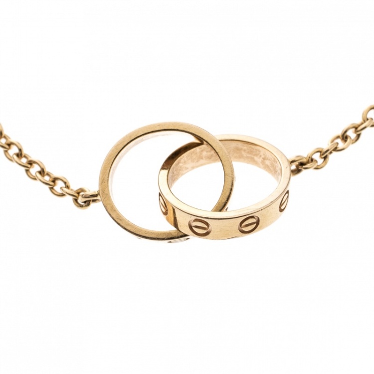 Pre Owned Cartier Love 2 Hoops 18k Rose Gold Bracelet