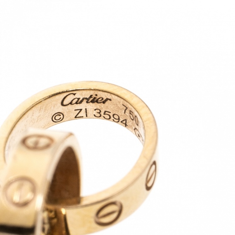Pre Owned Cartier Love 2 Hoops 18k Rose Gold Bracelet