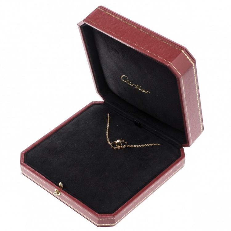 Pre Owned Cartier Love 2 Hoops 18k Rose Gold Bracelet