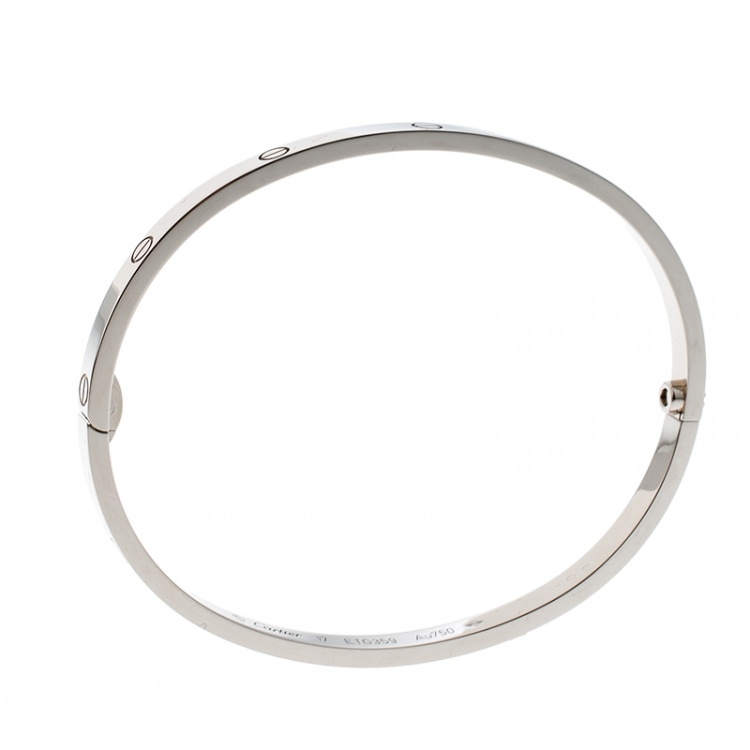 Pre Owned Cartier Love 18k White Gold SM Bracelet 17cm