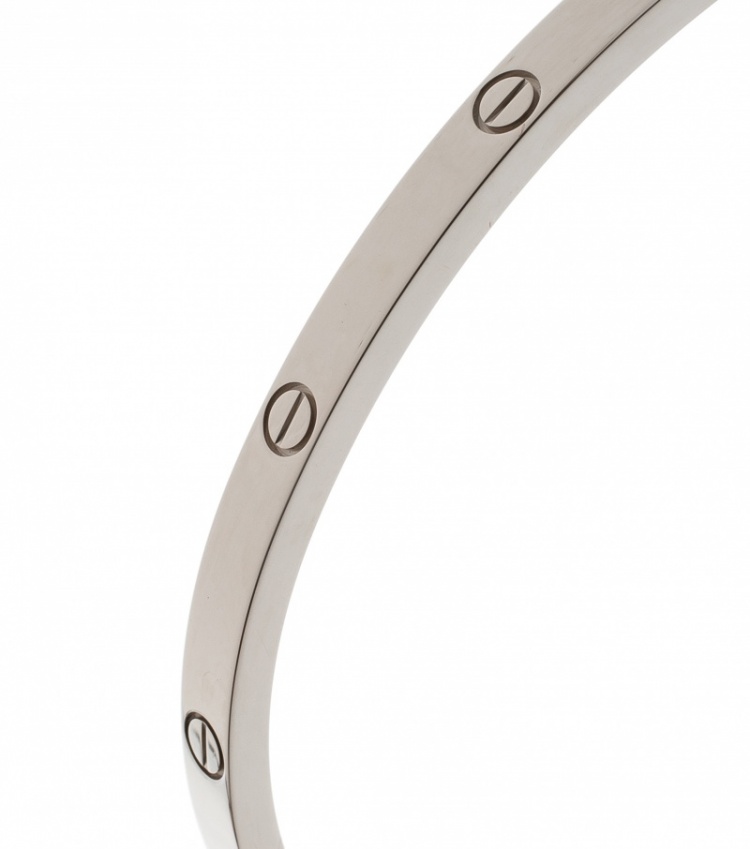 Pre Owned Cartier Love 18k White Gold SM Bracelet 17cm