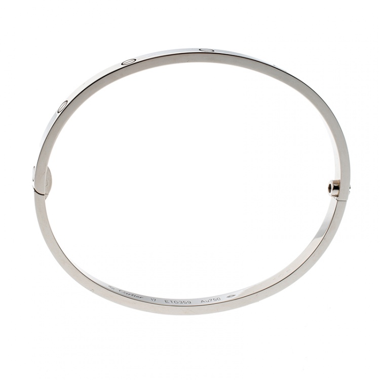 Pre Owned Cartier Love 18k White Gold SM Bracelet 17cm