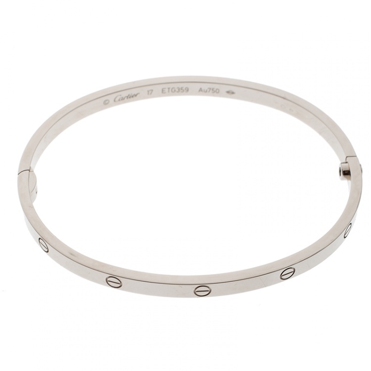 Pre Owned Cartier Love 18k White Gold SM Bracelet 17cm