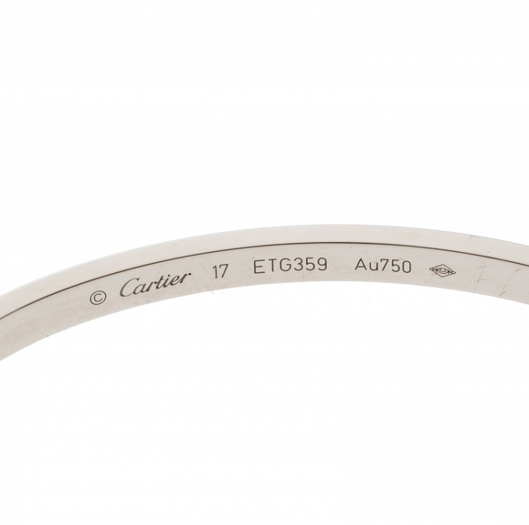 Pre Owned Cartier Love 18k White Gold SM Bracelet 17cm