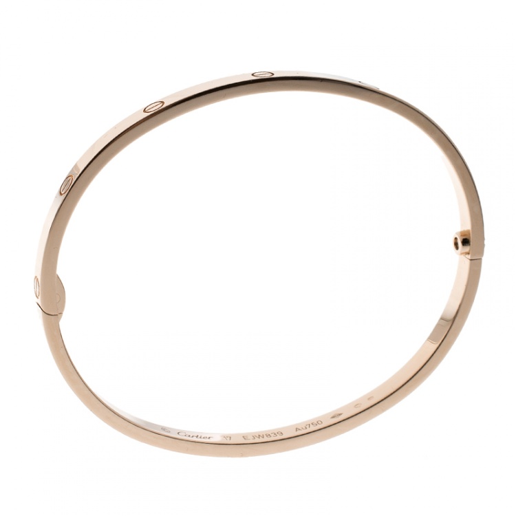Pre Owned Cartier Love 18k Rose Gold SM Bracelet 17cm