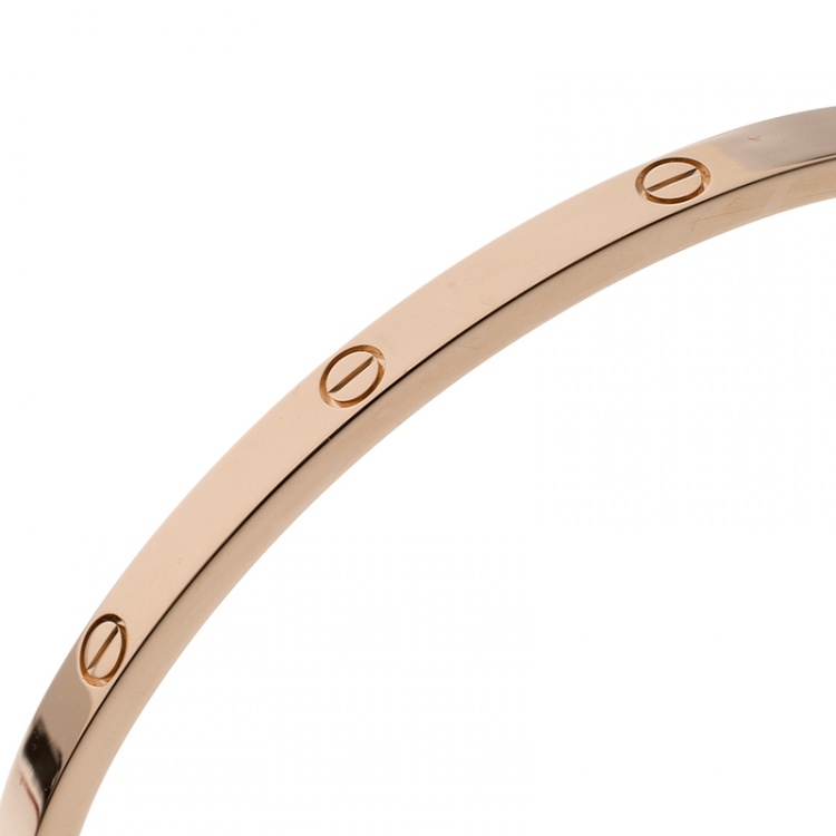 Pre Owned Cartier Love 18k Rose Gold SM Bracelet 17cm