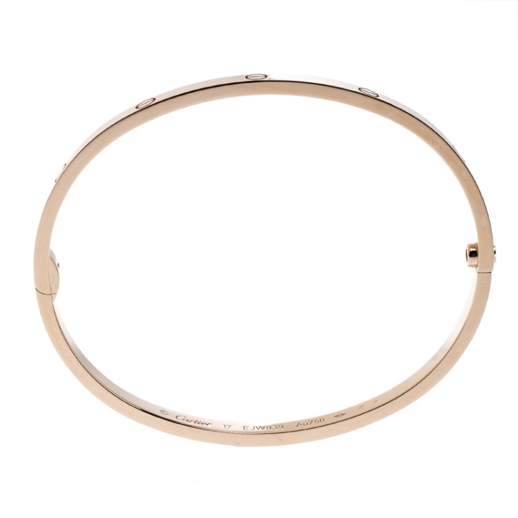 Pre Owned Cartier Love 18k Rose Gold SM Bracelet 17cm