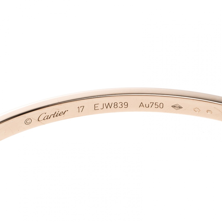 Pre Owned Cartier Love 18k Rose Gold SM Bracelet 17cm