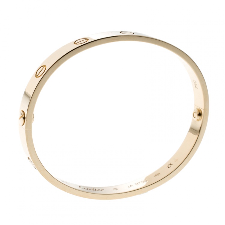 Pre Owned Cartier Love 18k Yellow Gold Bracelet 17cm