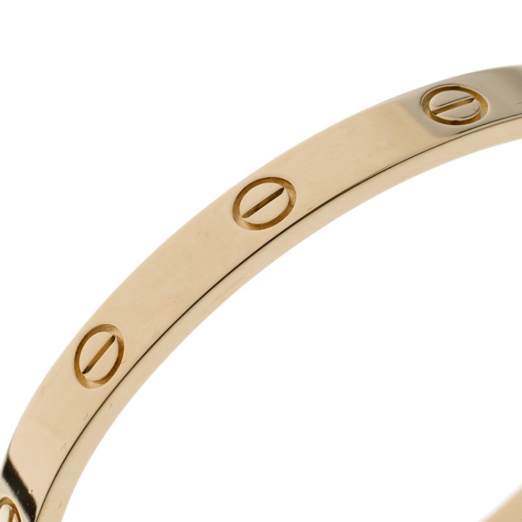 Pre Owned Cartier Love 18k Yellow Gold Bracelet 17cm