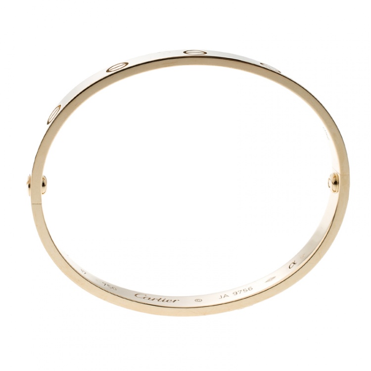 Pre Owned Cartier Love 18k Yellow Gold Bracelet 17cm