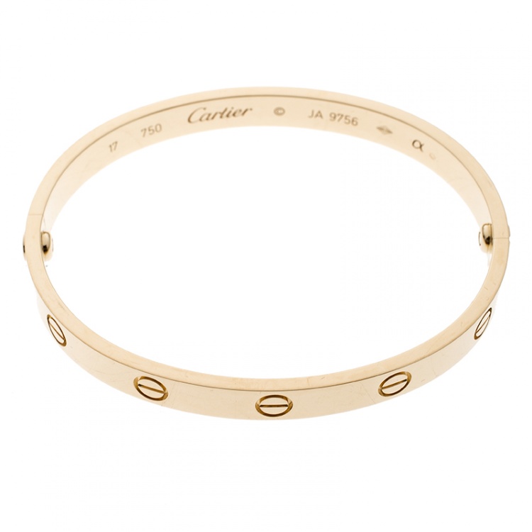 Pre Owned Cartier Love 18k Yellow Gold Bracelet 17cm