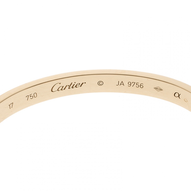 Pre Owned Cartier Love 18k Yellow Gold Bracelet 17cm