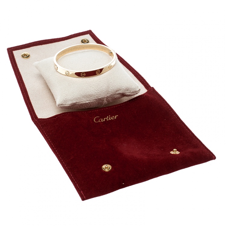 Pre Owned Cartier Love 18k Yellow Gold Bracelet 17cm
