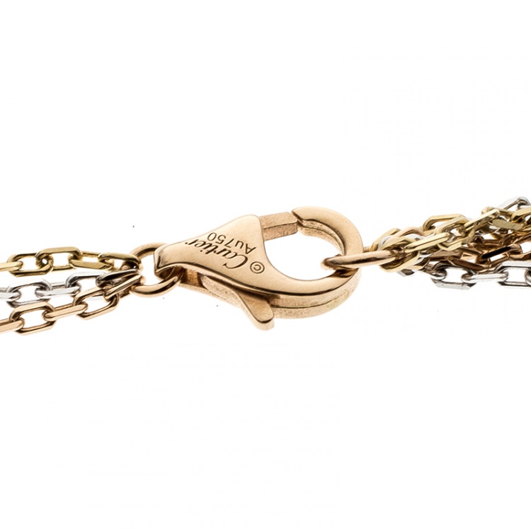 Pre Owned Cartier Trinity 18K Three Tone Gold Multi Chain Necklace