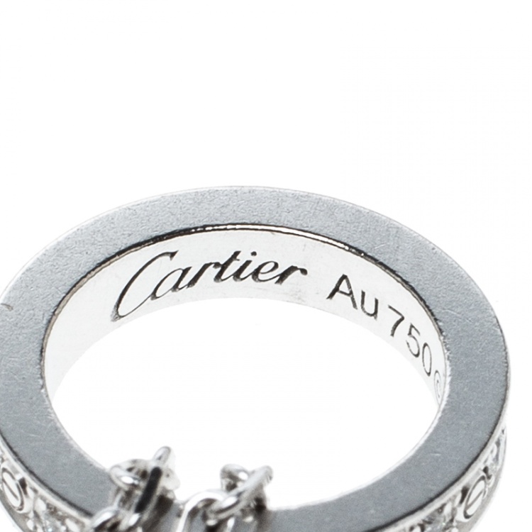Pre Owned Cartier Love Ceramic & Diamond 18k White Gold Necklace