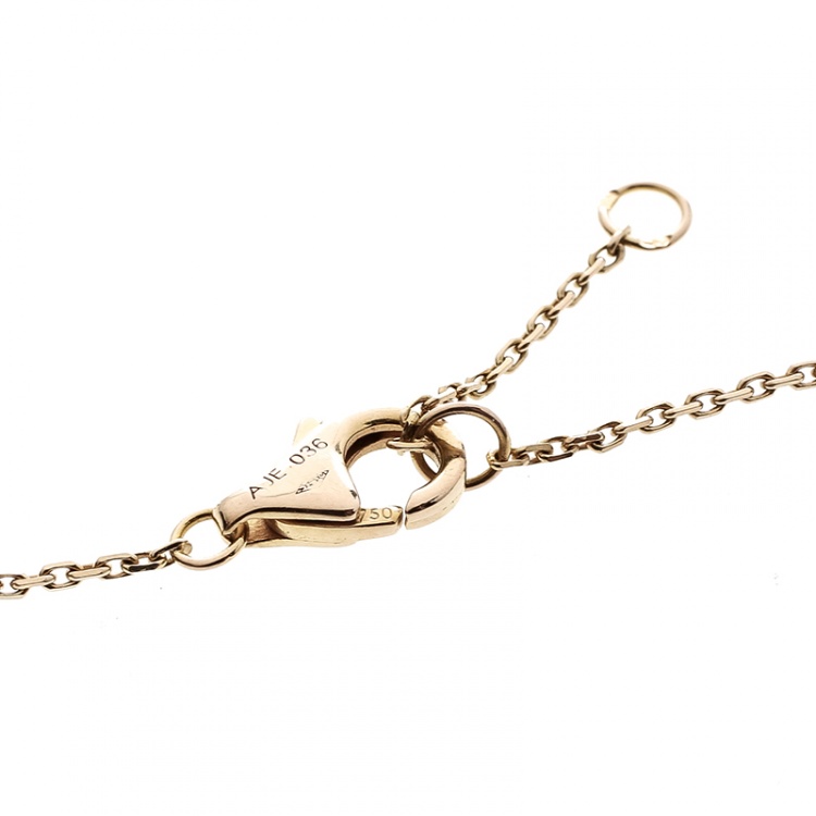 Pre Owned Cartier Amulette De Cartier Diamond Onyx 18k Rose Gold Bracelet XS
