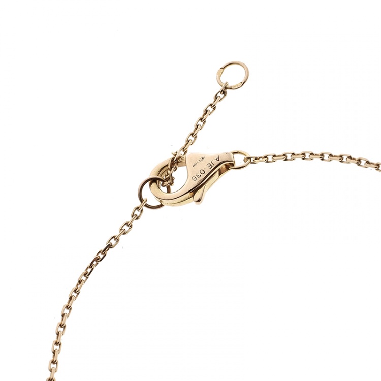 Pre Owned Cartier Amulette De Cartier Diamond Onyx 18k Rose Gold Bracelet XS