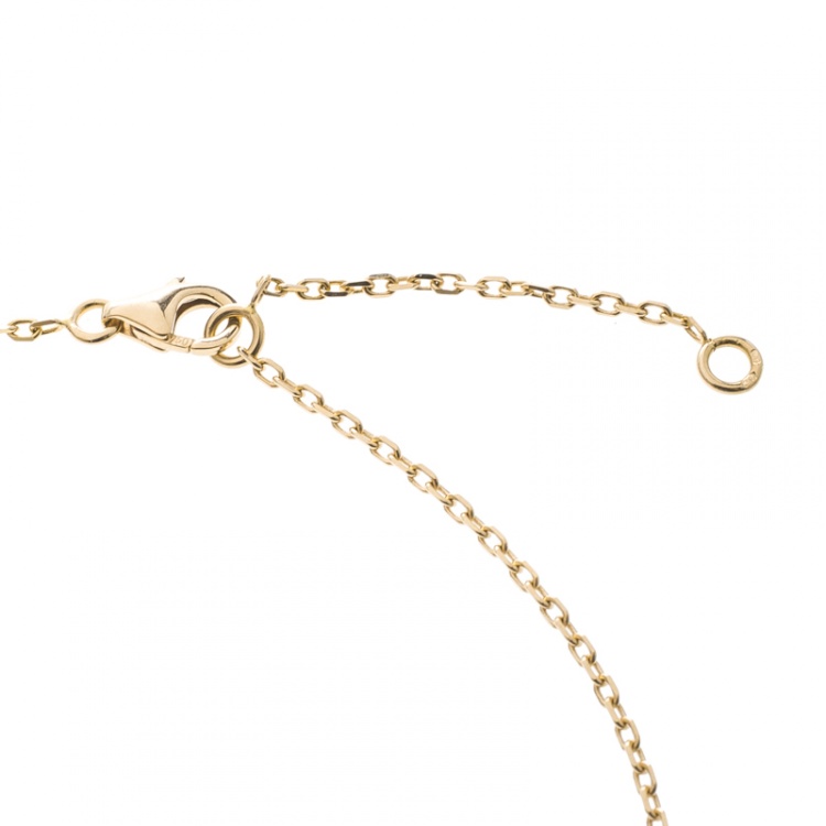 Pre Owned Cartier Caresse D'orchidees Par Cartier Diamond 18k Rose Gold Pendant Necklace