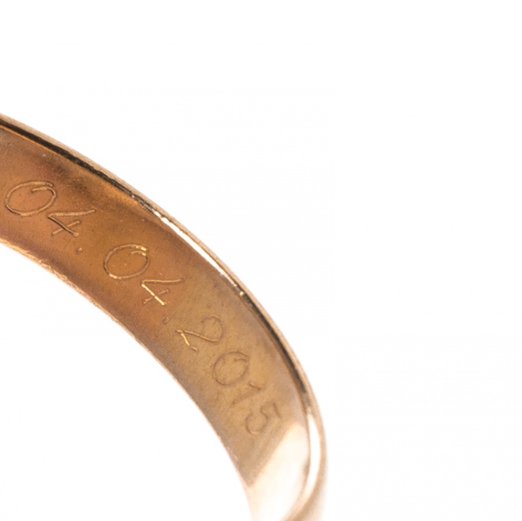 Pre Owned Cartier Trinity De Cartier 18k Three Tone Gold Ring Size 51