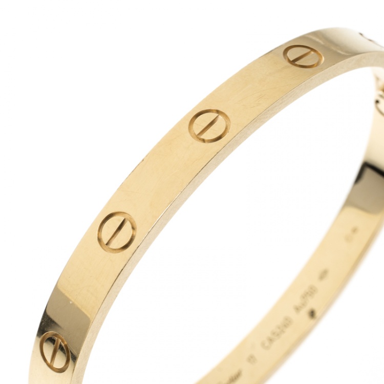 Pre Owned Cartier Love 18k Yellow Gold Bracelet 17CM