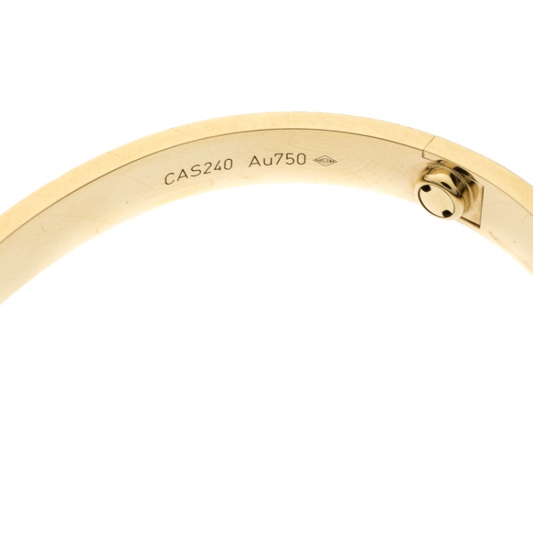 Pre Owned Cartier Love 18k Yellow Gold Bracelet 17CM